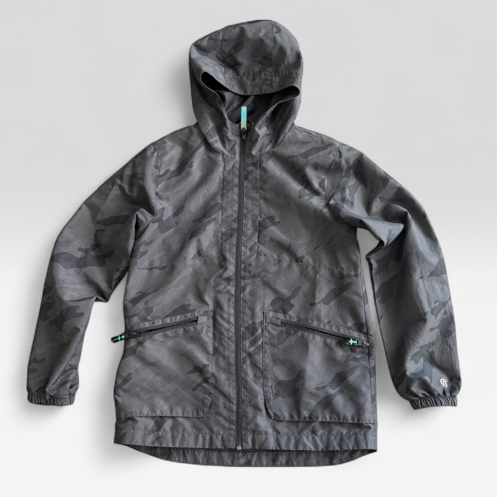 Gray Camouflage Hooded Jacket - Champion 
Kids Size 8-10